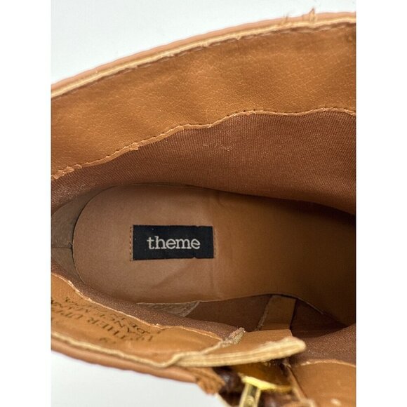 Leather Ankle Boots With Mid Heel & Gold Zip Closure Size 7 - Picture 7 of 7